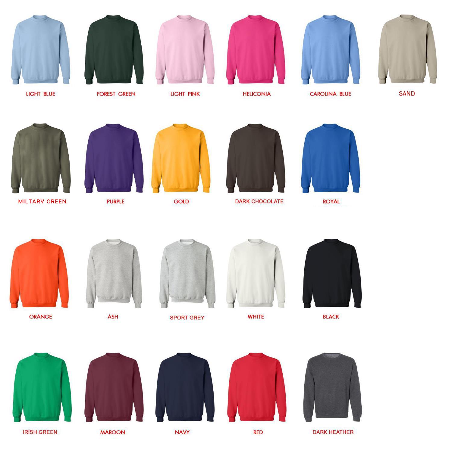 sweatshirt color chart - Chihuahua Shop