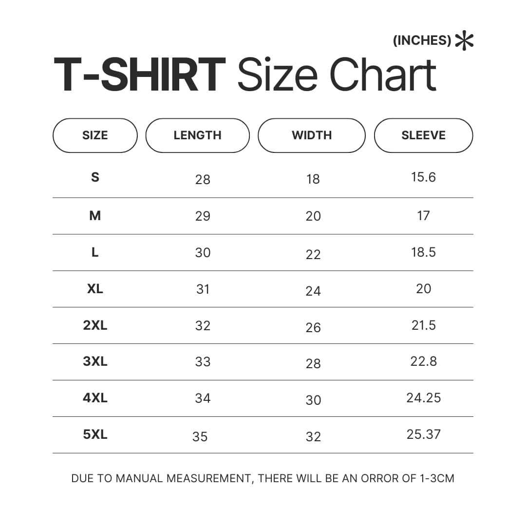 T shirt Size Chart - Chihuahua Shop