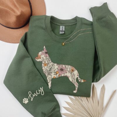 Chihuahua Mom Floral Custom Sweatshirt