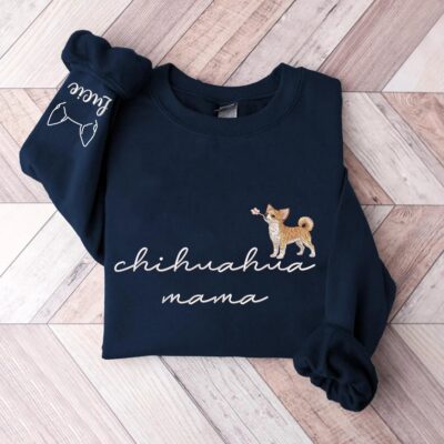 Chihuahua Mama Style Embroidered Sweatshirt