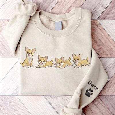 Chihuahua Playing Embroidered Sweatshirt
