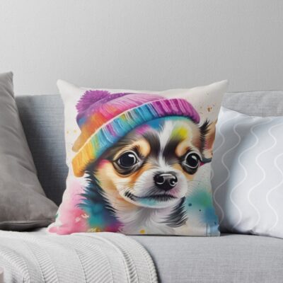 Chihuahua Modern Illustration Throw Pillow